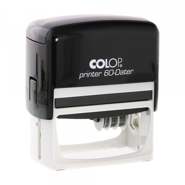 Colop Printer 60 Dater Stamp (Date Right) – 37 x 76 mm, Customisable with 3+3 Lines