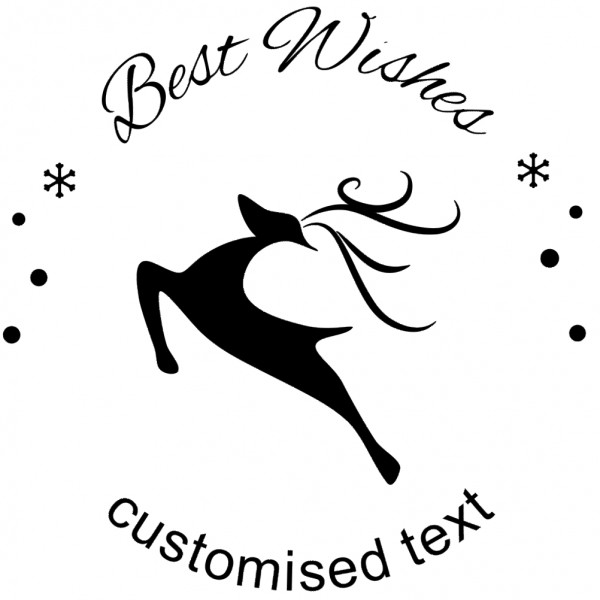 Custom Eco Gift Tag Stamp – Snowflake Stag Design