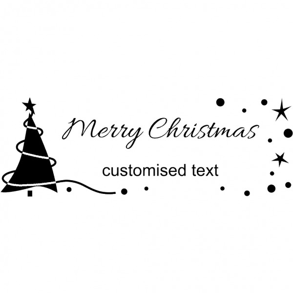 Custom Eco Gift Tag Stamp - Merry Christmas Tree Design